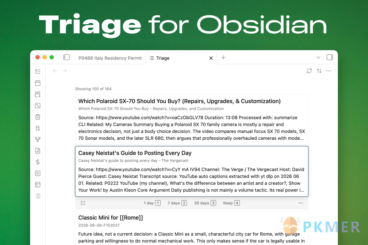 Obsidian Weekly 2026-06-28：狂多的插件 & Ob 最好的思维导图--笔记组织与导航