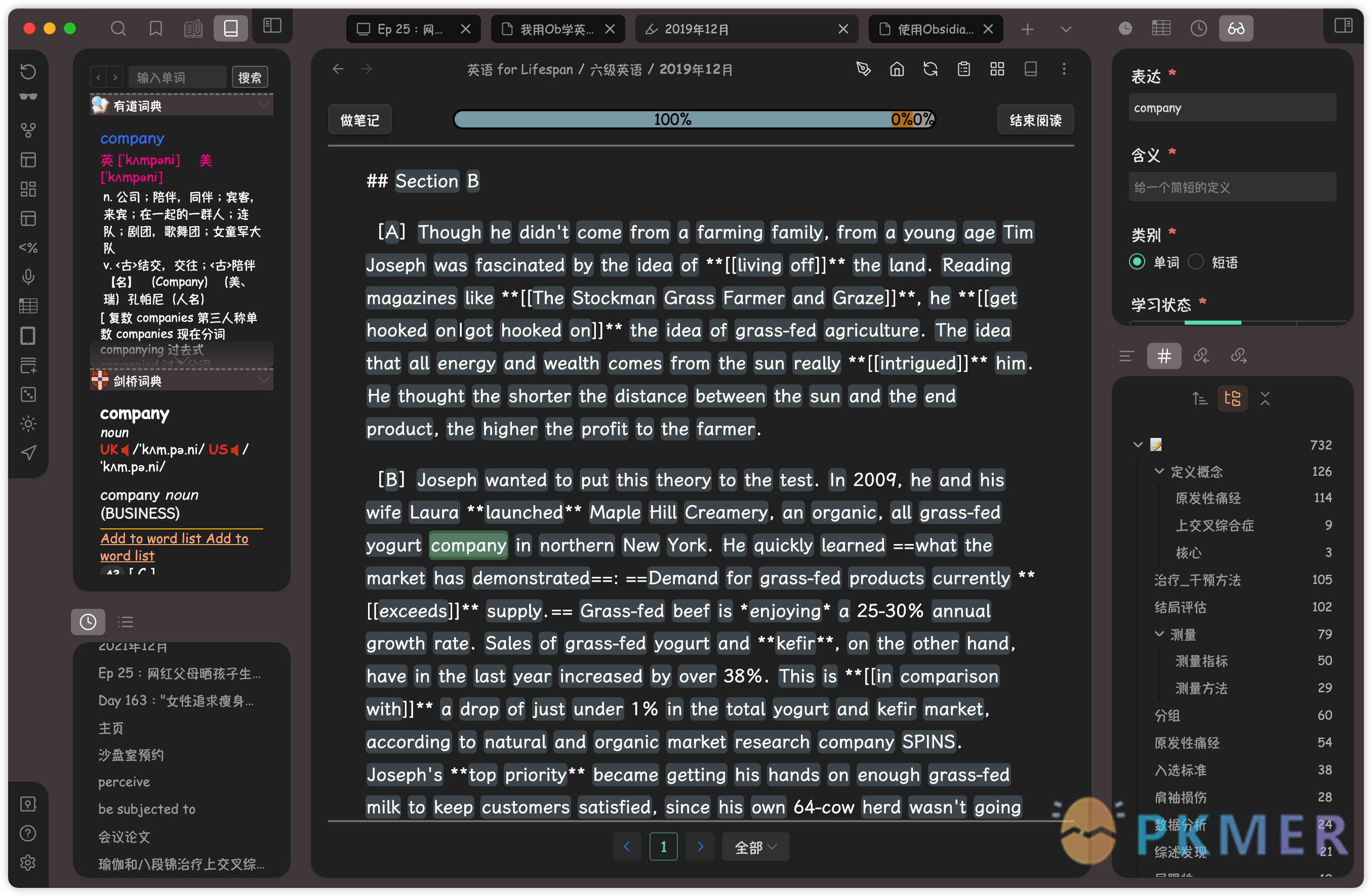 使用 Obsidian 学习英语--（3）language Learner 阅读模式