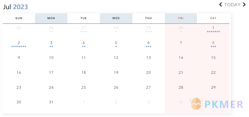 Dataview 提供的四种查询类型--CALENDAR 日历